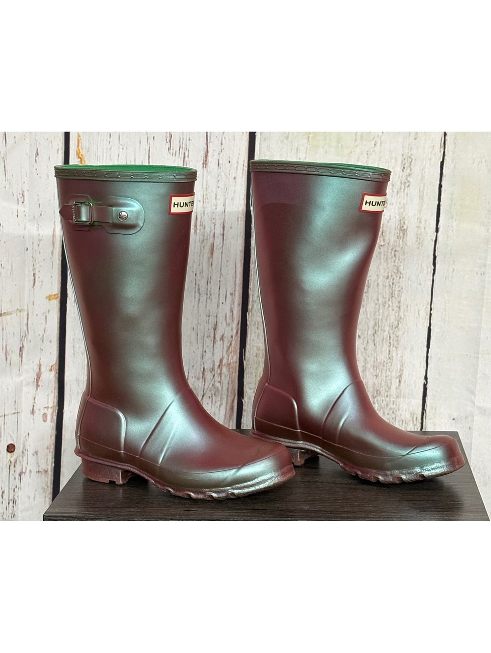 Hunter Original Tall Nebula Girls’ Bella Iridescent Lavender Rain Boots Size 4